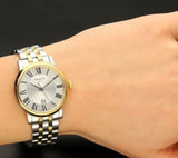 Tissot T Classic Carson Lady Premium Silver Dial Two Tone Steel Strap Watch For Women - T122.210.22.033.00 Authentic Buy Shop Now