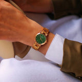 Daniel Wellington Iconic Link Emerald Green Dial Rose Gold Steel Strap Watch For Women - DW00100421 Authentic Buy Shop Now
