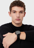 Emporio Armani Claudio Chronograph Black Dial Black Leather Strap Watch For Men - AR11483 Authentic Buy Shop Now