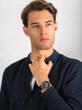 Tommy Hilfiger Keagan Chronograph Blue Dial Brown Leather Strap Watch for Men - 1791290 Authentic Buy Shop Now