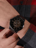 Fossil Townsman Automatic Black Dial Brown Leather Strap Watch for Men - ME3155 Authentic Buy Shop Now
