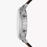 Fossil Retro Pilot Chronograph Silver Dial Brown Leather Strap Watch for Men - FS5809 Authentic Buy Shop Now
