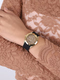 Guess Clarity Gold Dial Black Silicone Strap Watch for Women - GW0109L1 Authentic Buy Shop Now