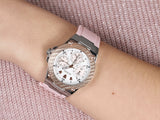 Guess Zena Quartz White Dial Pink Rubber Strap Watch For Women - W1094L4 Authentic Buy Shop Now