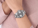 Guess Frontier Diamonds Silver Dial Silver Steel Strap Watch For Women - W1156L1 Authentic Buy Shop Now