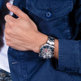 Guess Axle Multifunction Black Dial Silver Steel Strap Watch For Men - GW0488G1 Authentic Buy Shop Now