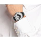 Hugo Boss Casual Chronograph Silver Dial Black Leather Strap Watch For Men - HB1512880 Authentic Buy Shop Now