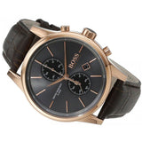 Hugo Boss Jet Grey Dial Brown Leather Strap Watch for Men - 1513281 Authentic Buy Shop Now