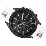 Hugo Boss Velocity Black Dial White Rubber Strap Watch for Men - 1513718 Authentic Buy Shop Now