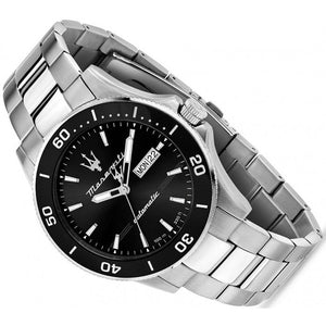 Maserati Competizione Automatic Black Dial Silver Steel Strap Watch For Men - R8823100002 Authentic Buy Shop Now