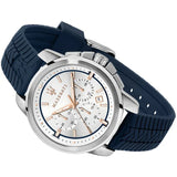 Maserati Successo Chronograph White Dial Blue Rubber Strap Watch For Men - R8871621013 Authentic Buy Shop Now