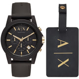 Armani Exchange Outerbanks Chronograph Black Dial Black Steel Strap Watch For Men - AX7105 Authentic Buy Shop Now