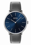Hugo Boss Horizon Blue Dial Grey Leather Strap Watch for Men - 1513539 Authentic Buy Shop Now