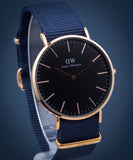 Daniel Wellington Classic Bayswater Black Dial Black NATO Strap Watch For Men - DW00100277 Authentic Buy Shop Now