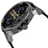 Diesel Mr Daddy 2.0 Chronograph Black Dial Black Leather Strap Watch For Men - DZ7348 Authentic Buy Shop Now
