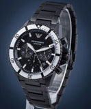 Emporio Armani Diver Chronograph Black Dial Black Steel Strap Watch For Men - AR80050 Authentic Buy Shop Now