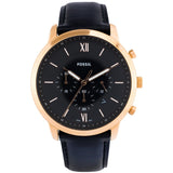 Fossil Neutra Chronograph Black Dial Black Leather Strap Watch for Men - FS5381 Authentic Buy Shop Now