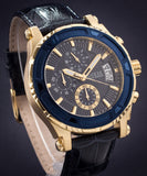 Guess Pinnacle Chronograph Quartz Blue Dial Blue Leather Strap Watch For Men - W0673G2 Authentic Buy Shop Now