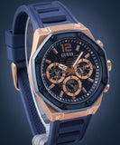 Guess Momentum Chronograph Blue Dial Blue Rubber Strap Watch for Men - GW0263G2 Authentic Buy Shop Now