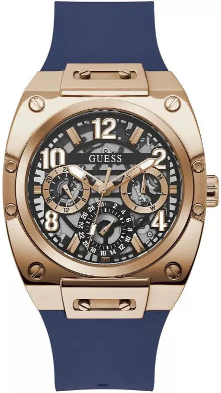 Guess Prodigy Multifunction Navy Blue Dial Blue Silicone Strap Watch For Men - GW0569G3 Authentic Buy Shop Now