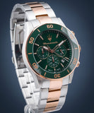 Maserati Competizione Chronograph Green Dial Two Tone Steel Strap Watch For Men - R8873600004 Authentic Buy Shop Now