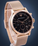 Maserati Epoca Black Dial Gold Mesh Bracelet Watch For Men - R8873618005 Authentic Buy Shop Now