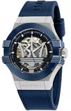 Maserati Potenza Automatic Skeleton Dial Blue Rubber Strap Watch For Men - R8821108035 Authentic Buy Shop Now