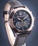 Maserati Traguardo Chronograph Blue Dial Brown Leather Strap Watch For Men - R8871612008 Authentic Buy Shop Now