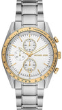 Michael Kors Accelerator Chronograph White Dial Silver Steel Strap Watch For Men - MK9112 Authentic Buy Shop Now