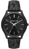 Michael Kors Slim Runway Black Dial Black Leather Strap Watch For Men - MK8908 Authentic Buy Shop Now