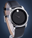 Movado Museum Black Dial Black Leather Strap Watch For Men - 606502 Authentic Buy Shop Now