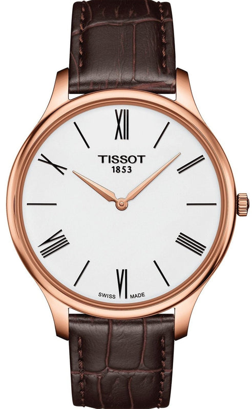 Tissot Tradition 5.5 White Dial Brown Leather Strap Watch for Men - T063.409.36.018.00 Authentic Buy Shop Now