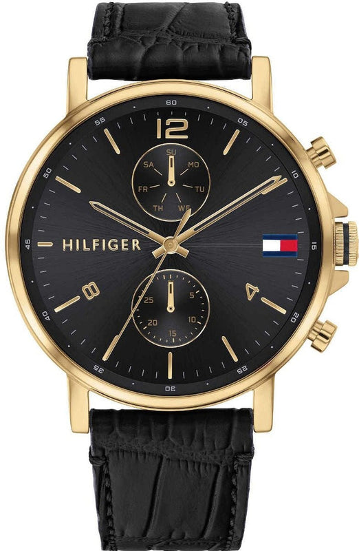 Tommy Hilfiger Daniel Black Dial Black Leather Strap Watch for Men - 1710417 Authentic Buy Shop Now
