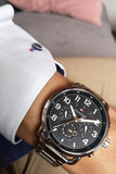 Tommy Hilfiger Briggs Chronograph Black Dial Silver Steel Strap Watch for Men - 1791422 Authentic Buy Shop Now