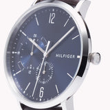 Tommy Hilfiger Cooper Blue Dial Brown Leather Strap Watch for Men - 1791508 Authentic Buy Shop Now