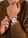 Guess Horizon Chronograph White Dial Brown Leather Strap Watch For Men - W0380G2 Authentic Buy Shop Now
