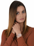 Michael Kors Ritz Chronograph Rose Gold Dial Rose Gold Steel Strap Watch For Women - MK6485 Authentic Buy Shop Now