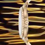 Michael Kors Layton Three Hand Mother of Pearl White Dial Gold Steel Strap Watch For Women - MK6870 Authentic Buy Shop Now