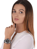 Michael Kors Everest Chronograph Black Dial Grey Steel Strap Watch For Women - MK6974 Authentic Buy Shop Now