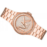 Michael Kors Lennox Three Hand Rose Gold Dial Rose Gold Steel Strap Watch For Women - MK7230 Authentic Buy Shop Now