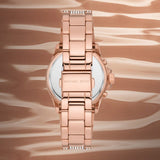 Michael Kors Everest Chronograph Crystals Rose Gold Dial Rose Gold Steel Strap Watch For Women - MK7235 Authentic Buy Shop Now