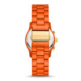 Michael Kors Runway Chronograph Limited Edition Orange Dial Orange Steel Strap Watch for - MK7477LE Authentic Buy Shop Now