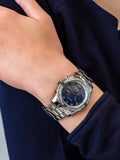 Guess Confetti Diamonds Blue Dial Silver Steel Strap Watch for Women - W0774L6 Authentic Buy Shop Now