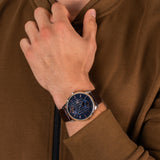Tommy Hilfiger Hunter Blue Dial Brown Leather Strap Watch for Men - 1791605 Authentic Buy Shop Now