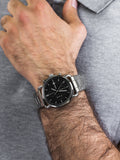 Fossil The Commuter Black Dial Silver Steel Strap Watch for Men - FS5399 Authentic Buy Shop Now