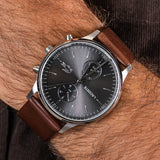 Lacoste Madrid Gray Dial Brown Leather Strap Watch for Men - 2011066 Authentic Buy Shop Now