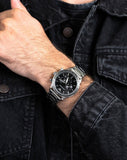 Emporio Armani Mario Chronograph Black Dial Silver Steel Strap Watch For Men - AR11241 Authentic Buy Shop Now