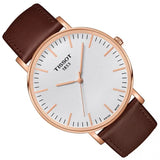 Tissot T Classic Everytime White Dial Brown Leather Strap Watch for Men - T109.610.36.031.00 Authentic Buy Shop Now
