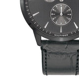 Tommy Hilfiger Brad Chronograph Quartz Grey Dial Grey Leather Strap Watch For Men - 1710388 Authentic Buy Shop Now