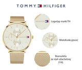 Tommy Hilfiger Jenna Quartz White Dial Gold Mesh Bracelet Watch For Women - 1781943 Authentic Buy Shop Now